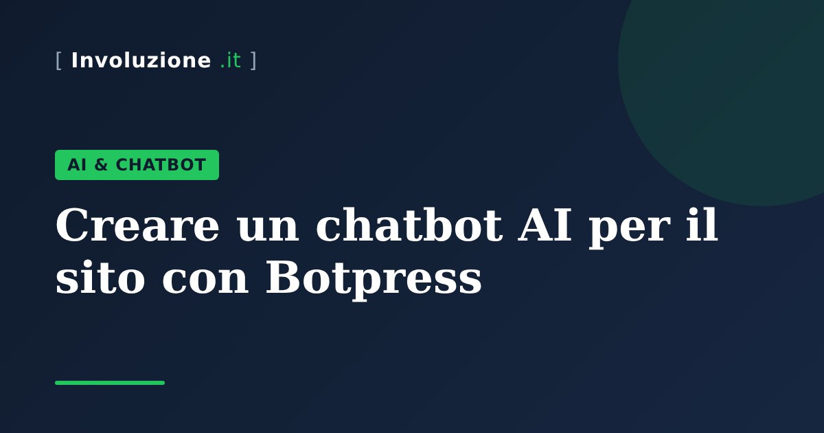 Creare un chatbot AI per il sito con Botpress