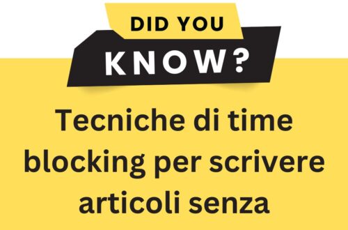 tecniche di time blocking
