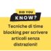 tecniche di time blocking
