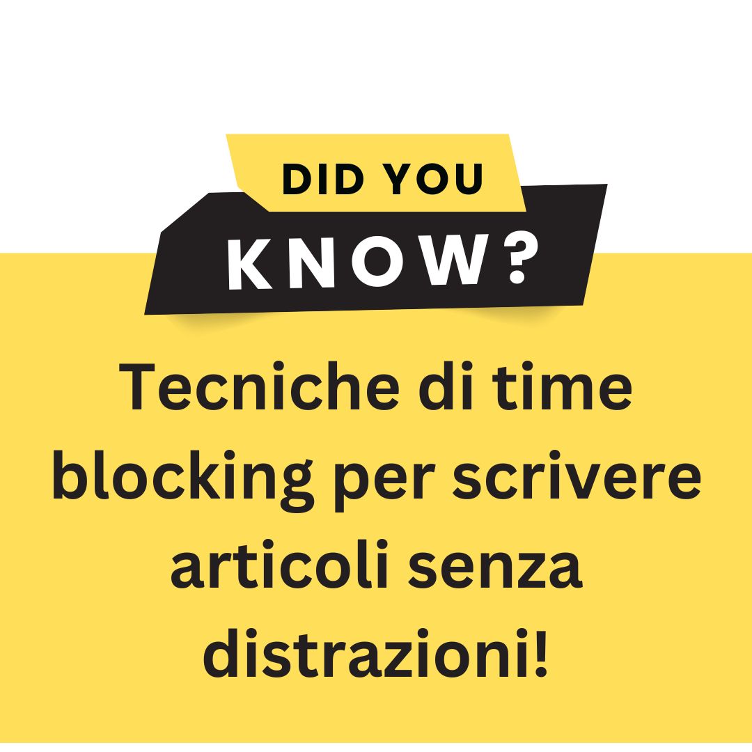 tecniche di time blocking